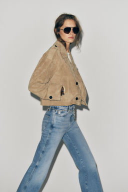 100% LEATHER SHORT TRENCH COAT