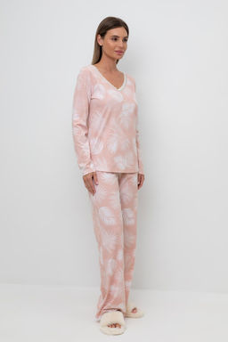 Е 20041/24/дымчатая роза,листья пальмы пижама жен