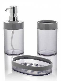 Стакан для зубных щёток 300мл серый полипропилен