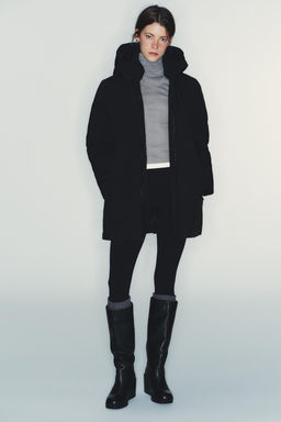 WATER-REPELLENT AND WINDPROOF PUFFER JACKET WITH HOODIE - Zara фото 10