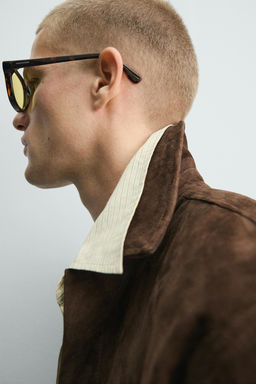SOBRECAMISA PIEL ANTE BOLSILLOS / Marr?n - Zara фото 5