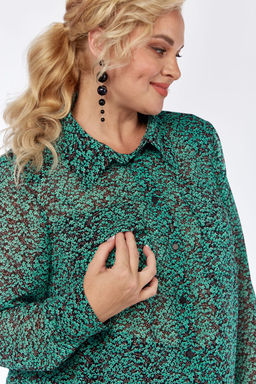 Блуза Элль стиль 2314а зеленый принт  фото 6