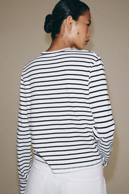 CAMISETA ALGOD?N 100% BOTONES / rayas - Zara фото 3