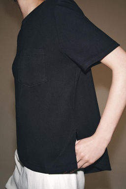 CAMISETA INTERLOCK BOLSILLO / Antracita oscuro - Zara фото 4