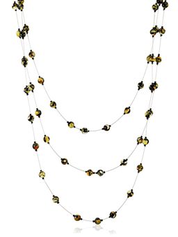 Колье на тонкой струне Росинки. Далматин черный