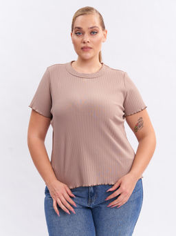 Футболка в рубчик FU25002BEG18 - Артесса фото 5