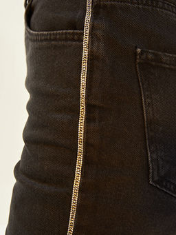 Y?ksek Bel Mom Fit ?erit Detayl? Rodeo Kad?n Jean Pantolon