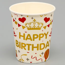 Стаканы бумажные С Днём рождения!, 6 шт, цвет белый
