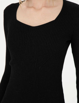 Siyah Ex. Slim Fit Triko Elbise - Pierre cardin фото 7