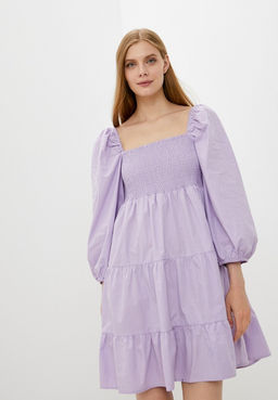 Хлопковое платье с пышными рукавами