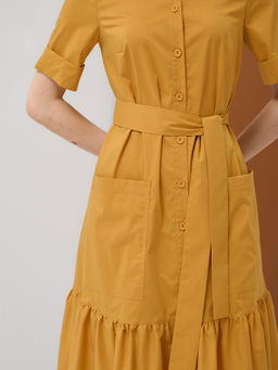 Платье хлопок OD-791-4 горчица OD-791-4