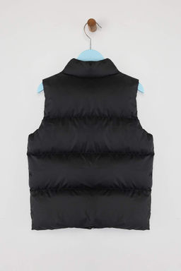 Siyah Duz/Basic Kapusonlu Regular Fit Unisex Cocuk Sisme Yelek TKDAW26YR00001 - Trendyolmilla фото 4