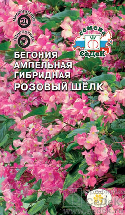Бегония Розовый шелк 10шт. (ампельная, розовая) (СеДеК)
