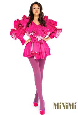 Колготки женские Mini  Napoletano COLORS 100(микрофибра полоски контрастные)