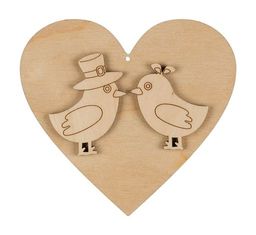 Заготовка для декорирования Mr. Carving ВД-872 Подвеска Влюбленные птички фанера 10 х 11 х 0.3 см