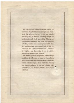 Облигация 4,5% 1000 рейхсмарок 1937 года Германия