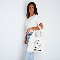 Сумка мешок Котик, 40 х 35см, бежевая - NAZAMOK KIDS фото 2