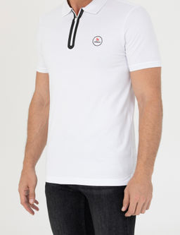 Beyaz Slim Fit Polo Yaka T-Shirt