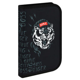 Пенал школьный Феникс+, арт.72095/ ДЕРЗКИЙ ТИГР (без наполнения, 21,2х13,5х2,7 см, полиэстер, молн