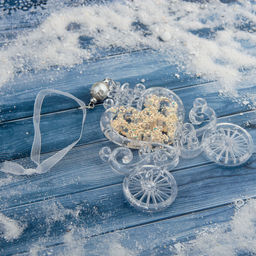 Цена за 2 шт. Ёлочная игрушка Зимнее волшебство. Карета, блеск 1112 см, прозрачный  фото 2