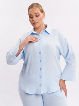 Блузка из муслина BL28501BLU15 - Артесса фото 2