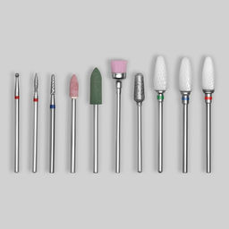 Фрезы для маникюра в пластиковом органайзере, 10 шт