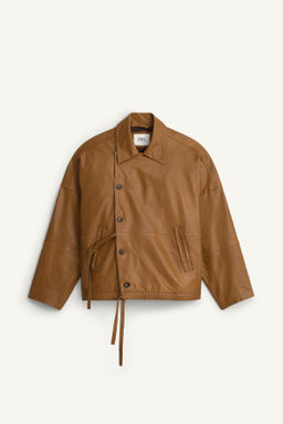 CAZADORA RELAXED FIT PIEL NAPA / Tostado - Zara фото 6