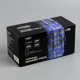 Умная гирлянда Занавес 2?2 м роса, IP20, серебристая нить, 400 LED, приложение, свечение RGB, USB - Luazon lighting фото 11