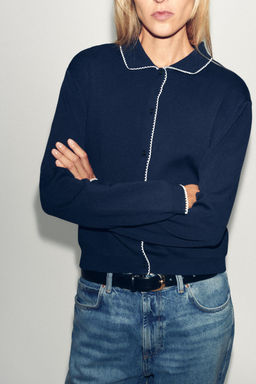 PETER PAN COLLAR KNIT CARDIGAN - Zara фото 5