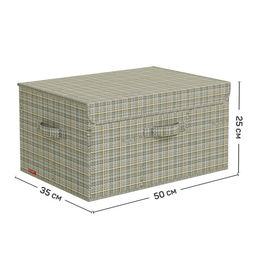 VAL LG-BOX-DDM Короб стеллажный с откидной стенкой, с крышкой, 50*35*25 см, LONDON GREY, шт