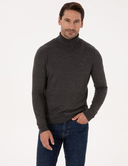 F_me Slim Fit Pamuk Kar___ml_ Bal_k__ Yaka Basic Triko Kazak