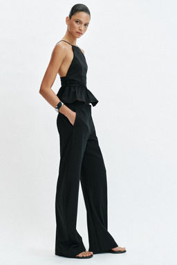 TOP HALTER PEPLUM / Negro