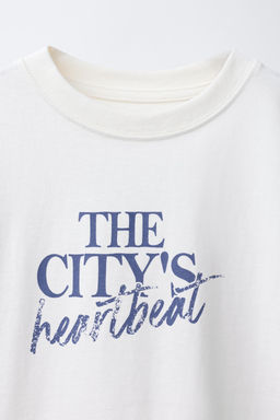 DOUBLE-SLEEVE T-SHIRT WITH CONTRAST SLOGAN - Zara фото 3