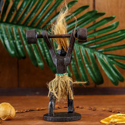 Сувенир «Абориген-штангист», 30 см, дерево