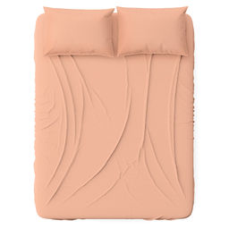 Простыня Евростандарт на резинке "Персик" 160х200см, свесы 27см, перкаль 115г/м2, хлопок 100%, упаковка "классическая" ПВХ 28х41см, "Домашняя мода" (Россия)