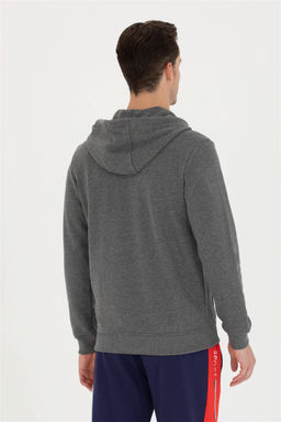 U. S. Polo Assn Мужской вязаный кардиган антрацитового меланжевого цвета с капюшоном - U.s. polo assn фото 5