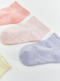 Desenli K?z Bebek Patik ?orap 5li