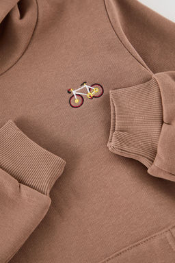 Mor Unisex Bask?l? Pamuklu Kapusonlu Orme Mini Me Sweatshirt TKDAW25SW00077 - Trendyolmilla фото 4