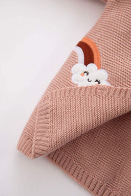 Трикотажный кардиган с круглым вырезом для маленьких девочек - Defacto фото 4