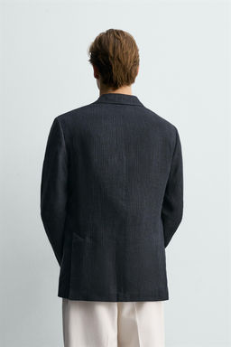 BLAZER RAYAS 100% LINO / ?ndigo - Zara фото 3