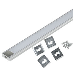 UFE-K02 SILVER/FROZEN 200 POLYBAG Накладной алюминиевый профиль с матовым рассеивателем, 200 см. 2 заглушки+4 крепежа в/к.. ТМ Uniel