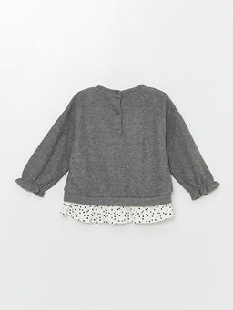 Bisiklet Yaka Uzun Kollu Bask?l? K?z Bebek Sweatshirt ve Tayt 2li Tak?m - Waikiki фото 3