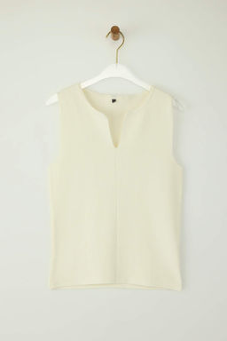 Ekru Merserize Gorunumlu Premium Iplik/Ozel Iplik Triko Ince Bluz TWOAW26BZ00002 - Trendyolmilla фото 5