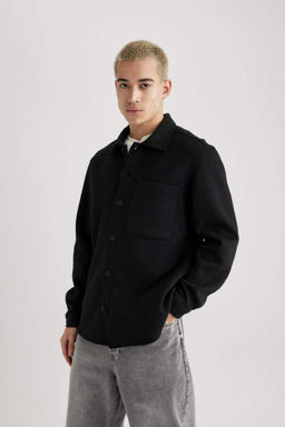 Стеганая куртка-рубашка стандартного кроя с длинными рукавами - Defacto фото 7