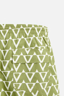 LONG GEOMETRIC PRINT SWIMMING TRUNKS - Zara фото 9