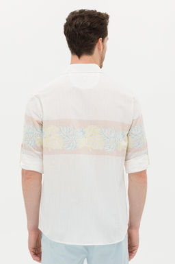 Рубашка мужская U.S. Polo Assn с длинным рукавом кремовая  фото 5