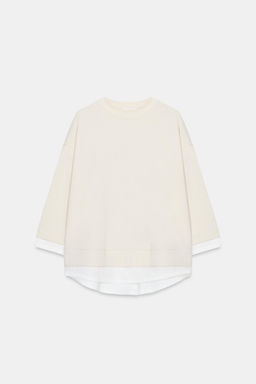 SUDADERA COMBINADA MANGA LARGA / Crudo - Zara фото 5