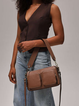 Сумка багет на плечо Deboro 31103 светлый орех