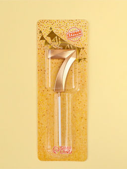 Цена за 2 шт. Свеча в торт на шпажке «Грань», цифра 7, шампань, 5 см