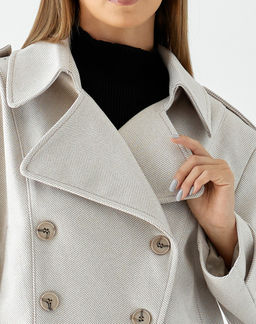 Полупальто женское демисезонное 25999 (пепельный/ёлочка) - Kankan фото 40